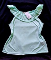 H&M mint MIĘTOWY top FALBANKA NOWA 134/140
