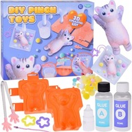 ZESTAW DO ROBIENIA GNIOTKÓW DUŻY KOT KOTEK SQUISHY SLIME GLUTEK DIY PREZENT
