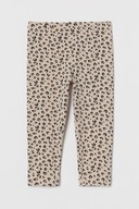H&M legginsy 3/4 panterka 140 jasnobeżowe