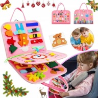 TABLICA MANIPULACYJNA SENSORYCZNA MONTESSORI ZEGAR MATERIAŁOWA NAUKA JAKOŚĆ