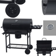 GRILL WĘGLOWY OGRODOWY Z POKRYWĄ RUSZT PŁYTA + TERMOMETR DUŻY