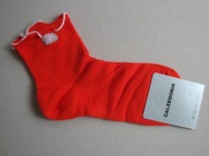 CALZEDONIA skarpetki prążkowane muszelka falbanka aplikacja bawełna