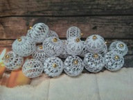 Bombki szydełkowe 8cm, wzór nr 5,Boże Narodzenie