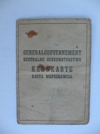 GENERALNA GUBERNIA KRAKAU KENNKARTE-KARTA ROZPOZNAWCZA 1942 r.