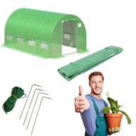 TUNEL FOLIOWY OGRODOWY SZKLARNIA 4X2,5X2M 8 OKIEN ZIELONY UV4 + GRATIS