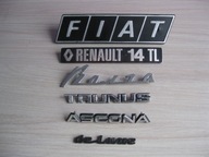 FIAT 238, 900 Renault 14TL, Taunus, Ascona, Wołga - stary emblemat 5szt