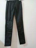 pieces czarne spodnie legginsy rurki cygaretki woskowane pin up S