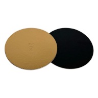 PODKŁAD POD TORT 24 cm MEGA SZTYWNY ZŁOTO-CZARNY