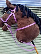 Ogłowie dla hobby horse A3 z napierśnikiem różowe