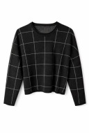 Sweter Coster Copenhagen biało czarny krata kaszmir minimalistyczny M