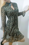o_n_l_y szyfonowa sukienka w drobny kwiatowy wzór vintage retro S