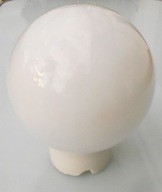 Lampa porcelanowa klosz szklany okrągły mleczny, vintage PRL