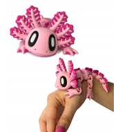 Ruchoma Figurka Różowy Axolotl z magnesami DRUK3D
