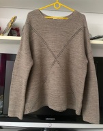 M SWETER JOHN LEWIS BEŻOWY zimowy sznurkowy ORYGINALNA FAKTURA