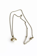 Złoty łańcuszek z zawieszką zodiakalną „Baran” z perłą vintage vibe