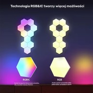 Inteligentne panele LED Hexagon RGBIC