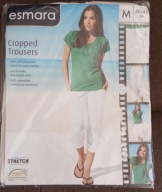 ESMARA Spodnie damskie capri, białe, roz. M