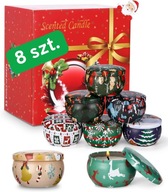 Świece zapachowe zestaw 8szt wosk sojowy świąteczny prezent Boże Narodzenie