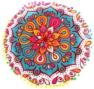 Poduszka okrągła pufka siedzisko do medytacji pufa mandala boho kolorowa