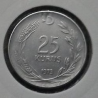 *TURCJA [0362]*25 Kurus (25 kuruszy) 1973 Lira turecka Wieniec, legenda