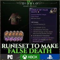 Diablo 4 IV Runy Do Złozenia|Shroud Of False Death | Mythic Mistyczny SPARK