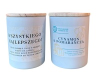 Świeca sojowa personalizowana zapachowa POMARAŃCZA Z CYNAMONEM 150ml