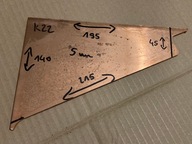 Miedź 5mm formatka miedziana kęs blacha płaskownik