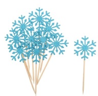 Topper Płatki ŚNIEGU 10szt. Ozdoba na tort FROZEN, Kraina Lodu