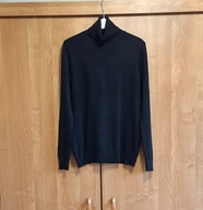 Damski klasyczny gładki czarny golf M