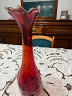 Wazon z czasów PRL Rubinowo Czerwony Wyjątkowy Wysoki ok. 41cm.