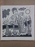 Anioł pośród wierzb. 30 × 30 cm. 2025 r. (linoryt)
