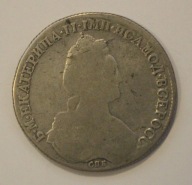 ROSJA 1 RUBEL 1782 CARYCA KATARZYNA, ROSJA, SREBRO, ŁADNE BOKI, RZADKOŚĆ