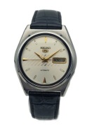 STALOWY MĘSKI NARĘCZNY ZEGAREK SEIKO 5 AUTOMATIC LATA 70-TE - IDEAŁ
