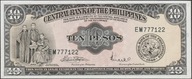 Filipiny 10 pesos 1949 - zakonnicy - stan bankowy UNC