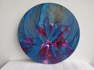 Kosmiczny ogród, abstrakcja, farby akrylowe, złoto, aukcja charytatywna