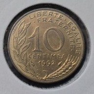 *FRANCJA [0113]*10 centymów CENTIMES 1992 Piąta Republika, Marianna Rośliny