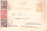 RUMUNIA ROMANIA -carta postala -obieg 1924 -do KRAKÓW