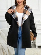 Hit ! NOWY czarny kurtko-PŁASZCZ kołnierz KRATKA_SHEIN_WYGODNY i stylowy_48