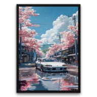 Plakat z ramą 30x40 cm Toyota Supra Wiosenny Dzień Auto | Pomysł na Prezent