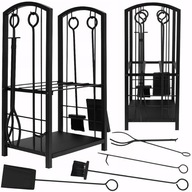 KOSZ NA DREWNO DWUPOZIOMOWY + ZESTAW DO KOMINKA 4W1 AKCESORIA DO KOMINKA