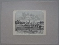 Opole, widok ogólny, most na Odrze, drzeworyt 1884, Burmann-Täubert