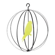 PTAK W KLATCE DEKORACJA METALOWA WISZĄCA DANISH DESIGN 40cm. MEGA DUŻA