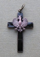 Krzyżyk patriotyczny z orłem w koronie
