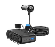 ROZGAŁĘŹNIK ROZGAŁĘZIACZ 4 GNIAZDA ZAPALNICZKI USB WOLTOMIERZ 12V 24V CZ7