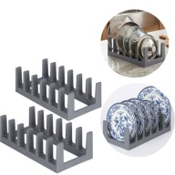 ZESTAW 2x Stojak Organizer na Pokrywki Talerze Deski do Szuflad Szafki Blat