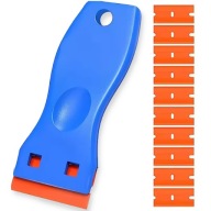 Skrobak do NAKLEJEK na Szybach LAKIERZE Plastikowy NIERYSUJĄCY + 10 Ostrzy