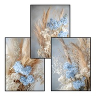 Plakat Zestaw 50x70 3szt. plakaty, postery,BOHO, MINIMALIZM, KWIATY