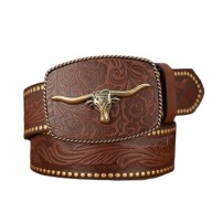 Pasek Cowboy Western Skórzany 122 cm Dziki Zachód do Jeansów