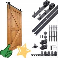 SYSTEM DO DRZWI PRZESUWNYCH LOFT 2M PROWADNICA BARN DOOR CZARNY KOMPLET