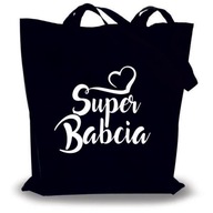Torba eko bawełniana zakupy prezent dzień BABCI czarna - PERSONALIZOWANA